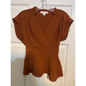 📙 Brown Blouse by Ann Taylor Sz M